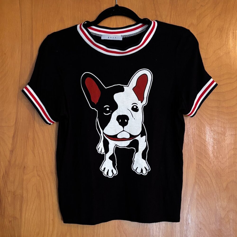 Frenchie T-shirt French Bull Dog Gaze Size S